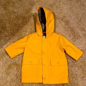 Gymboree baby mustard yellow rain jacket, size 3-6M